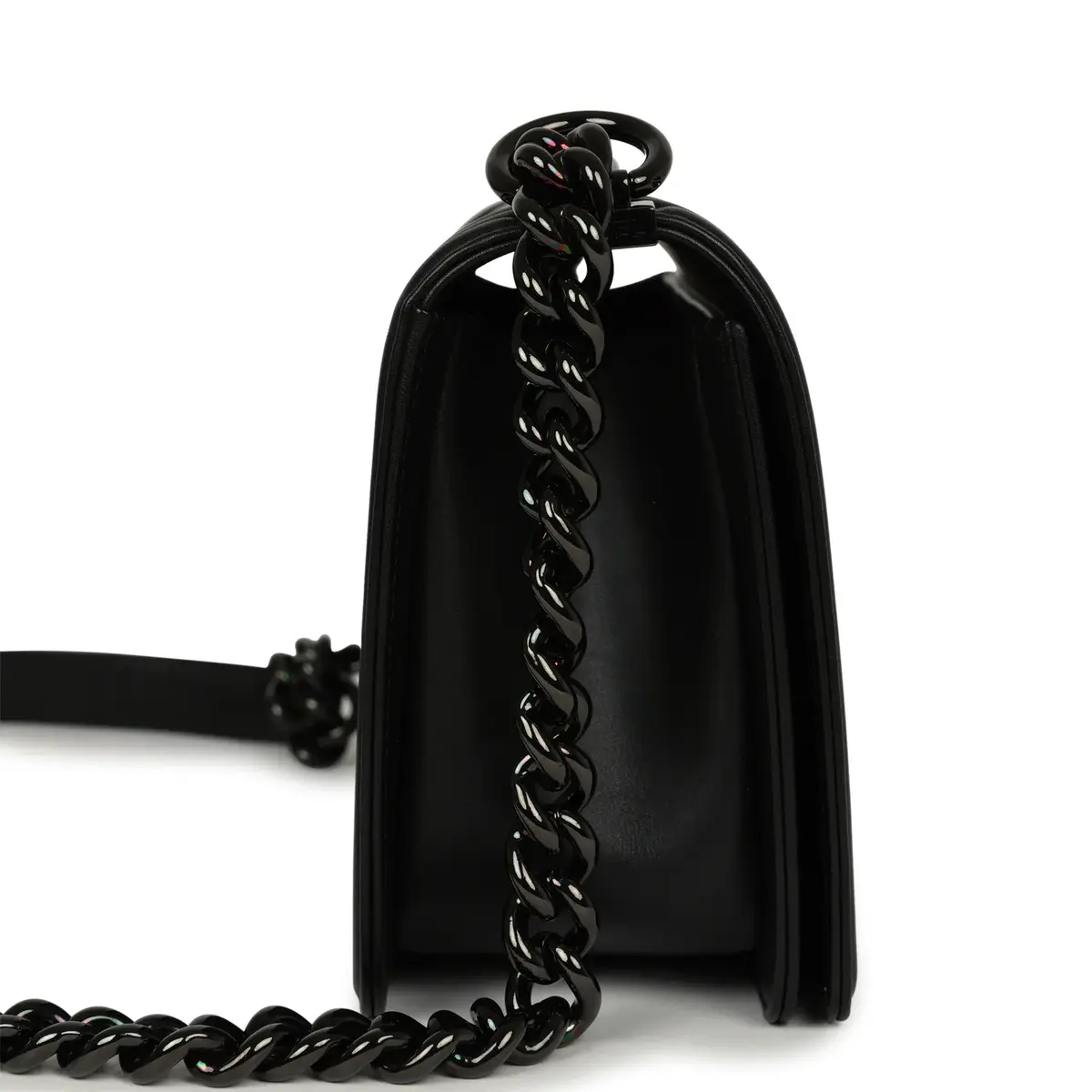 Chanel Pre-owned Chanel Medium Iridescent Chevron Boy Bag Black, Multicolored Calfskin Black Hardware | Thumbnail 3 Chanel Pre-owned Chanel Medium Iridescent Chevron Boy Bag Black, Multicolored Calfskin Black Hardware | Thumbnail 3