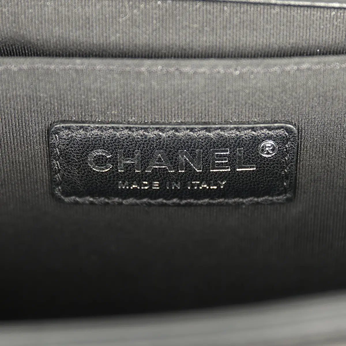 Chanel Pre-owned Chanel Medium Iridescent Chevron Boy Bag Black, Multicolored Calfskin Black Hardware | Thumbnail 9 Chanel Pre-owned Chanel Medium Iridescent Chevron Boy Bag Black, Multicolored Calfskin Black Hardware | Thumbnail 9
