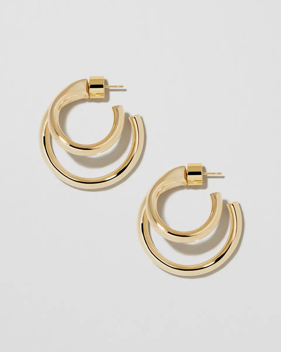 Jennifer Fisher Jennifer Fisher 1 Double Lilly Mini Hoops | Thumbnail 2 Jennifer Fisher Jennifer Fisher 1 Double Lilly Mini Hoops | Thumbnail 2