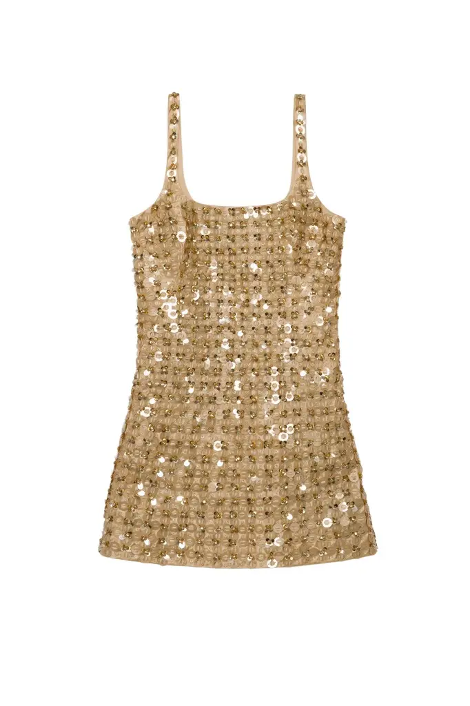 Ziva Embellished Satin Mini Dress