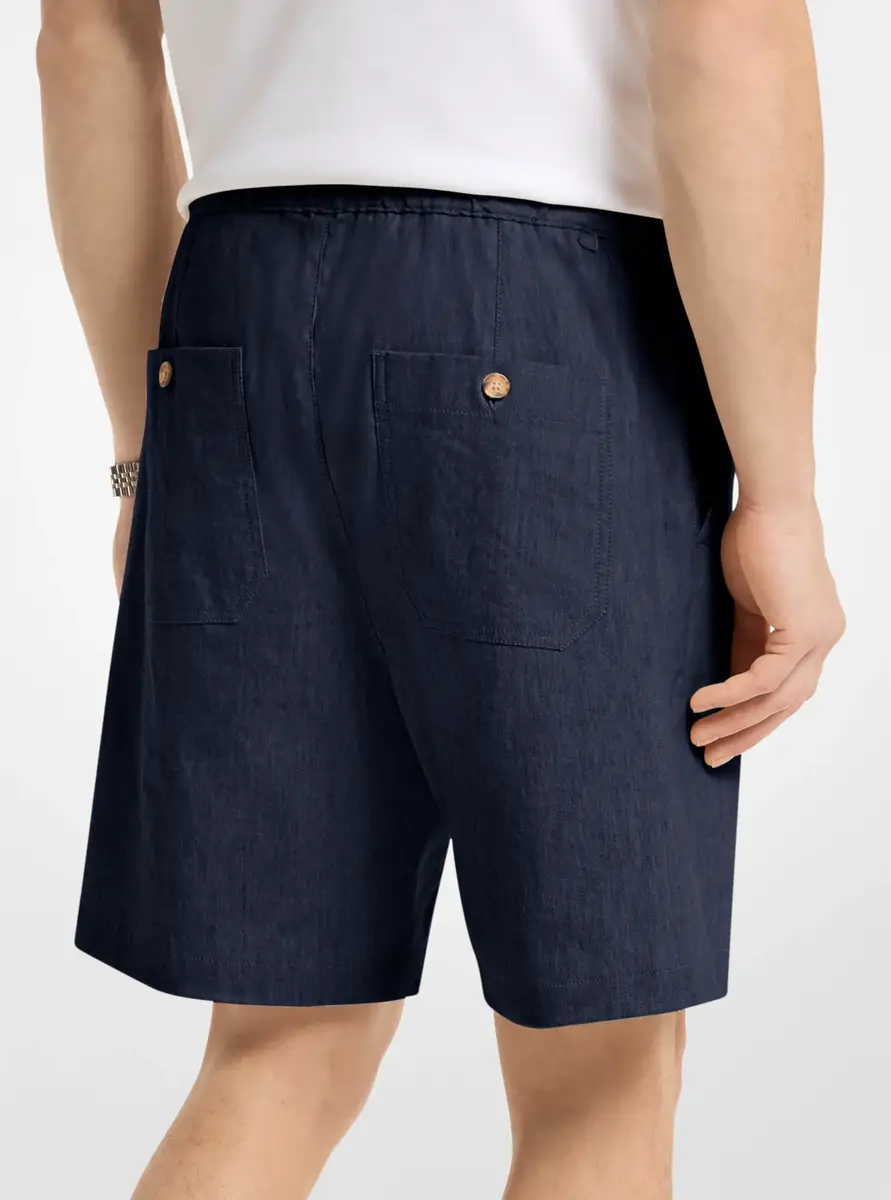Michael Kors Collection Linen Blend Shorts in | Thumbnail 2 Michael Kors Collection Linen Blend Shorts in | Thumbnail 2