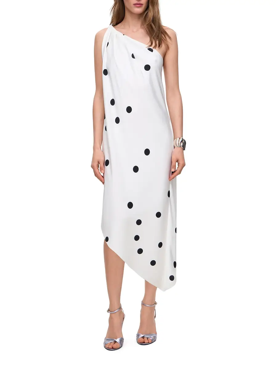Anna October Mio One-Shoulder Polka Dot Satin Midi Dress | Thumbnail 4 Anna October Mio One-Shoulder Polka Dot Satin Midi Dress | Thumbnail 4