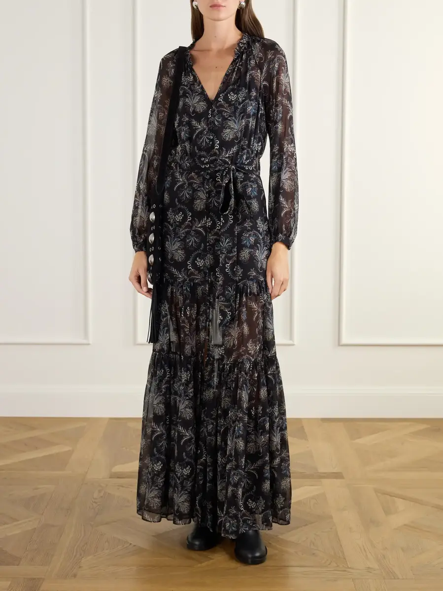 Veronica Beard Isra belted gathered paisley-print silk-georgette maxi dress | Thumbnail 2