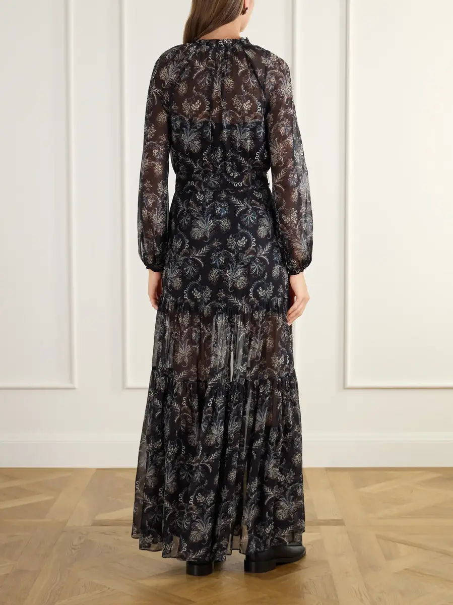 Veronica Beard Isra belted gathered paisley-print silk-georgette maxi dress | Thumbnail 3