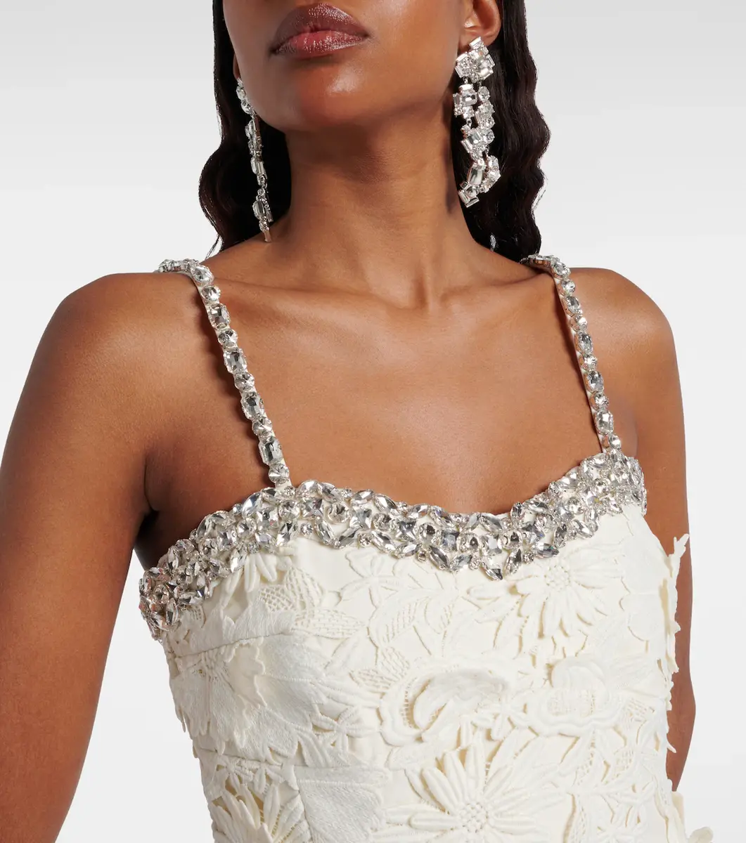 LEO LIN Sophie embellished lace minidress | Thumbnail 4