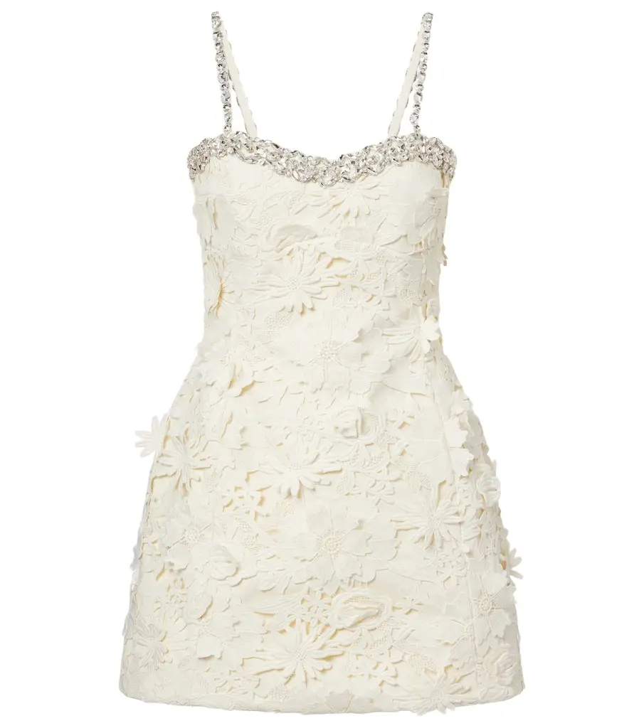 LEO LIN Sophie embellished lace minidress