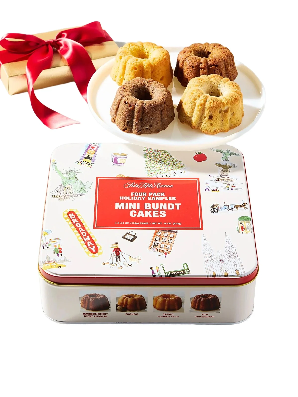 Saks Fifth Avenue 4-Pack Holiday Sampler Mini Bundt Cakes