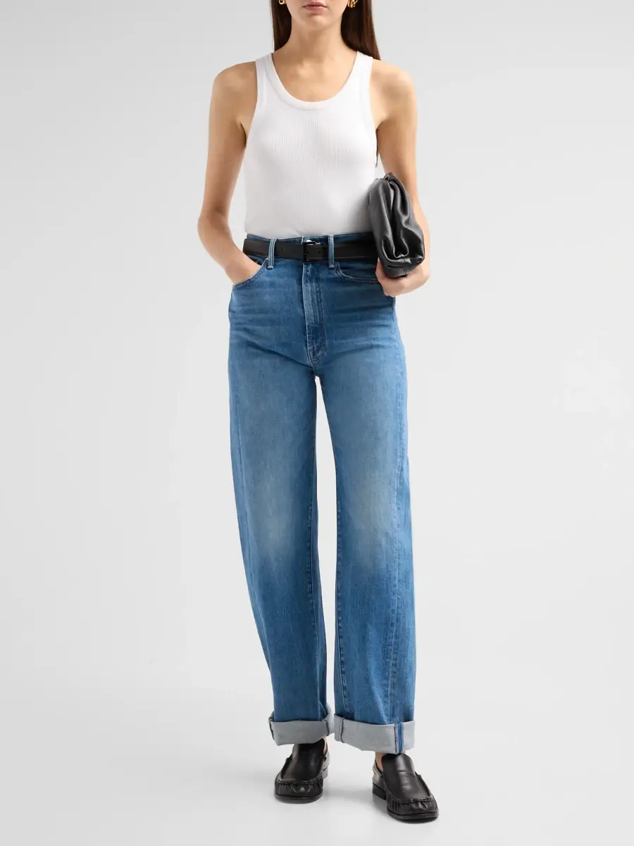 Mother Women's The Half-Pipe Flood Cuff High-Rise Jeans | Thumbnail 2 Mother Women's The Half-Pipe Flood Cuff High-Rise Jeans | Thumbnail 2