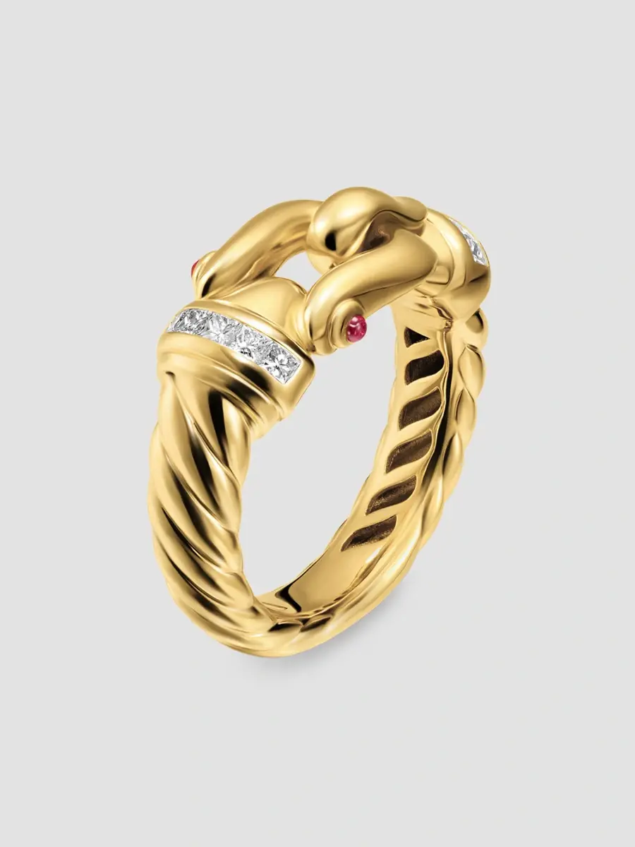 David Yurman Women's Buckle Ring in 18K Yellow | Thumbnail 2 David Yurman Women's Buckle Ring in 18K Yellow | Thumbnail 2