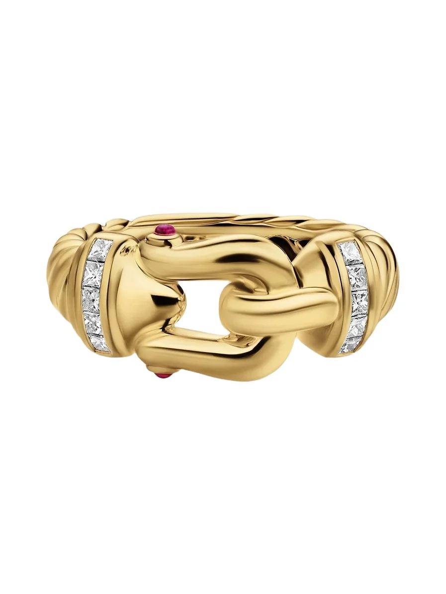 David Yurman Women's Buckle Ring in 18K Yellow Gold