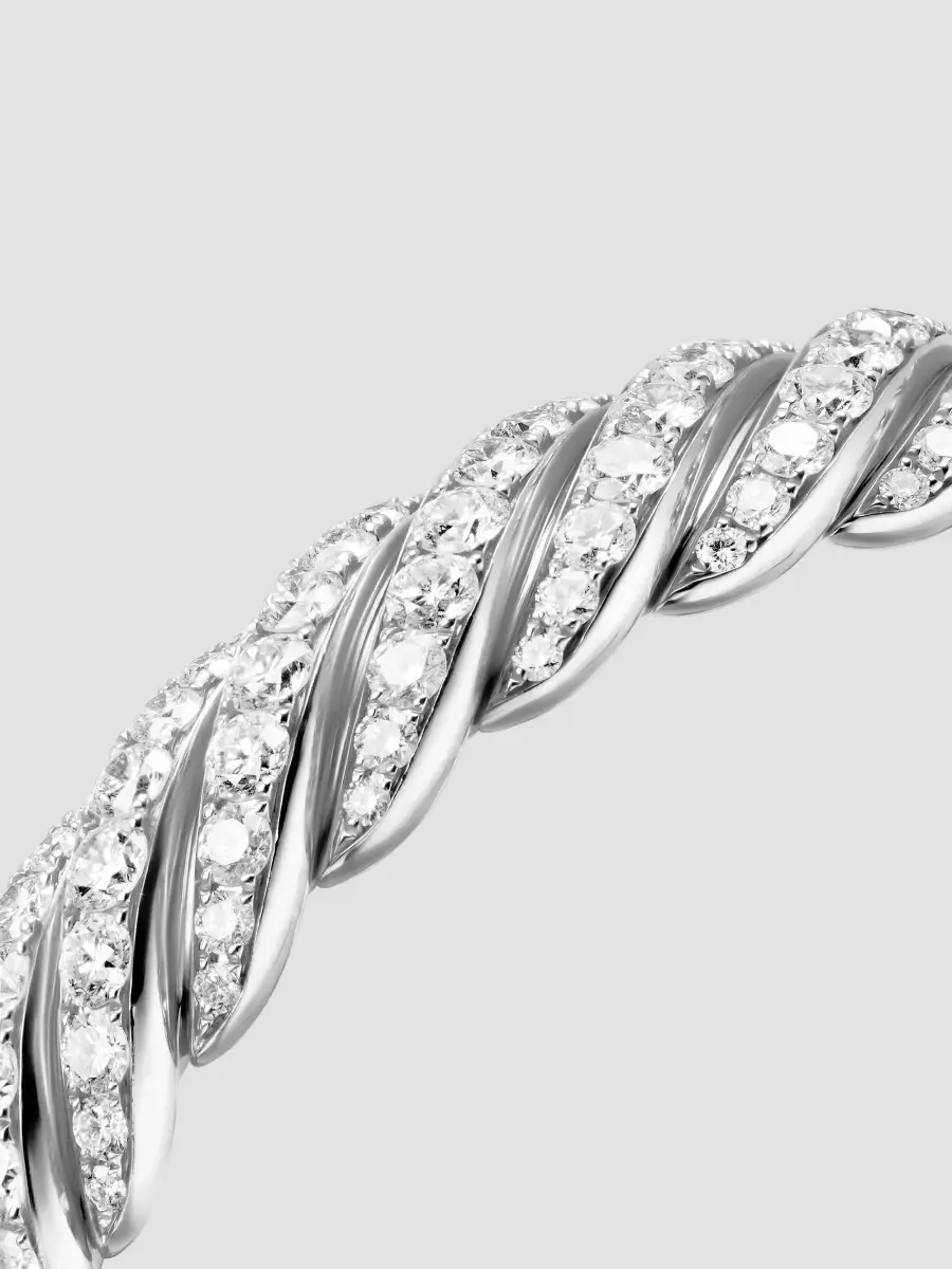 David Yurman Women's Sculpted Cable Flex Bracelet in 18K White Gold | Thumbnail 5