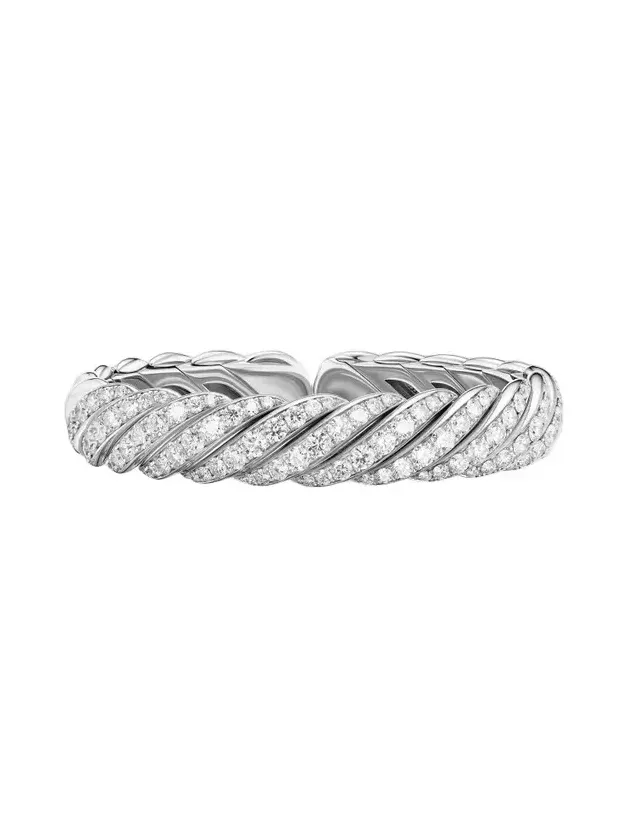 Women's Sculpted Cable Flex Bracelet in 18K White Gold Women's Sculpted Cable Flex Bracelet in 18K White Gold