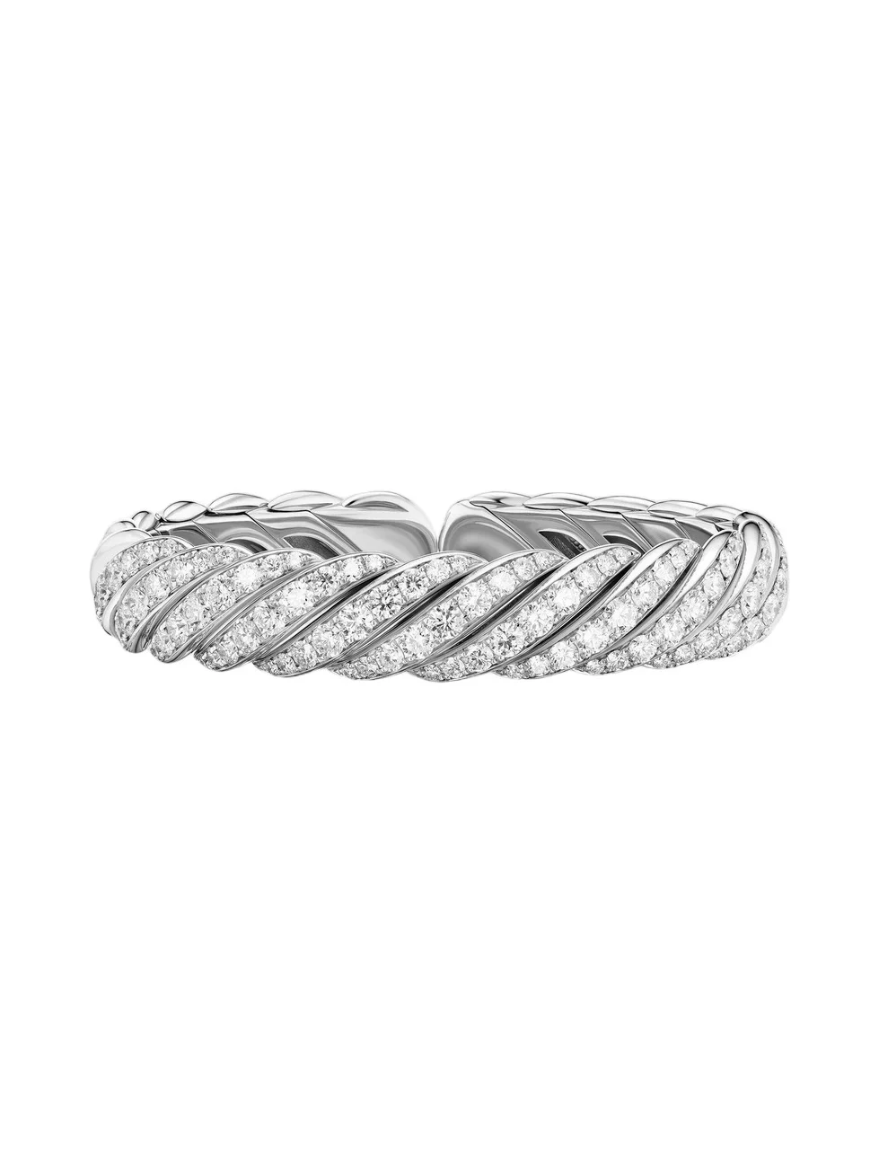 David Yurman Women's Sculpted Cable Flex Bracelet in 18K White Gold