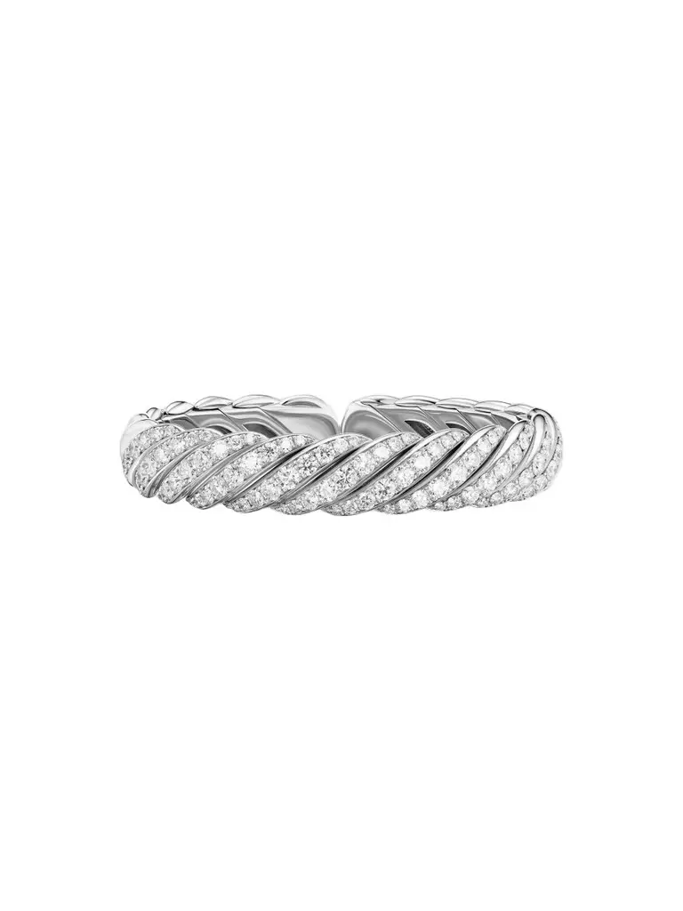 Women's Sculpted Cable Flex Bracelet in 18K White Gold Women's Sculpted Cable Flex Bracelet in 18K White Gold