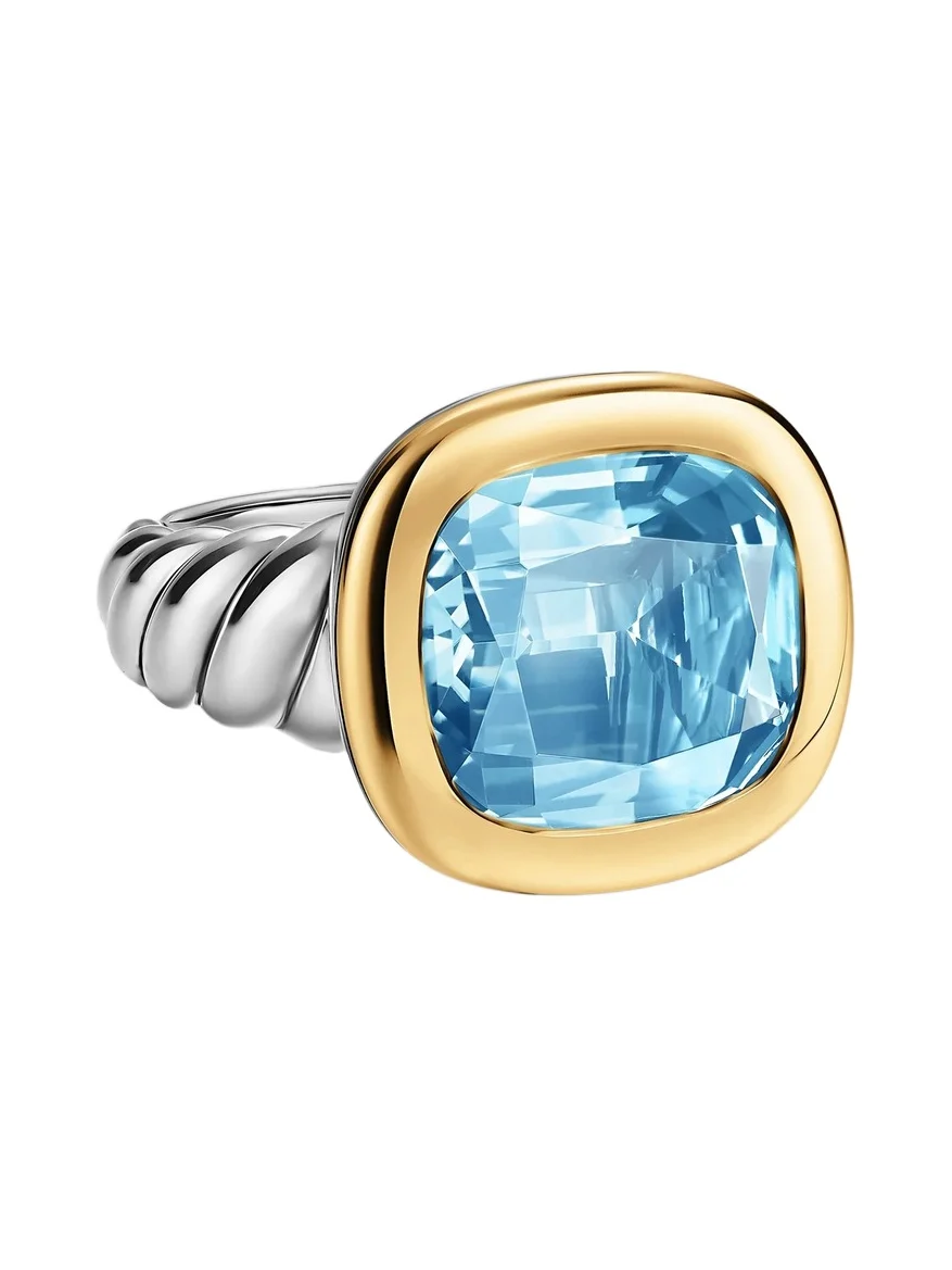 David Yurman Women's DY Mercer Color Stone Ring in Sterling Silver - Sky Blue Topaz