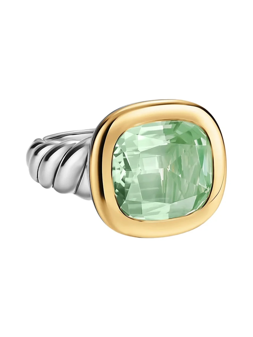 David Yurman Women's DY Mercer Color Stone Ring in Sterling Silver - New Prasiolite