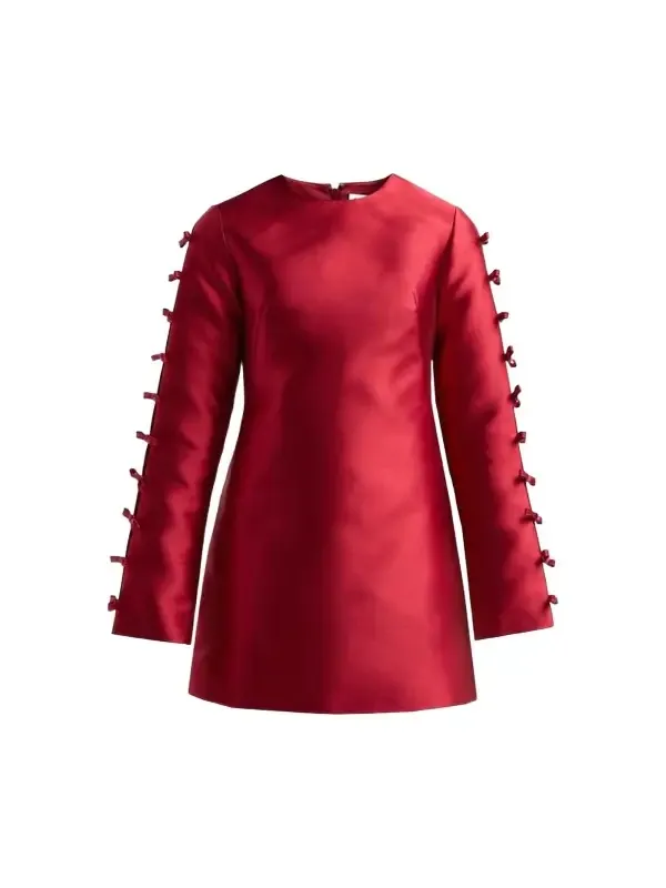 Women's Fiora Bow Satin A-Line Mini Dress Women's Fiora Bow Satin A-Line Mini Dress