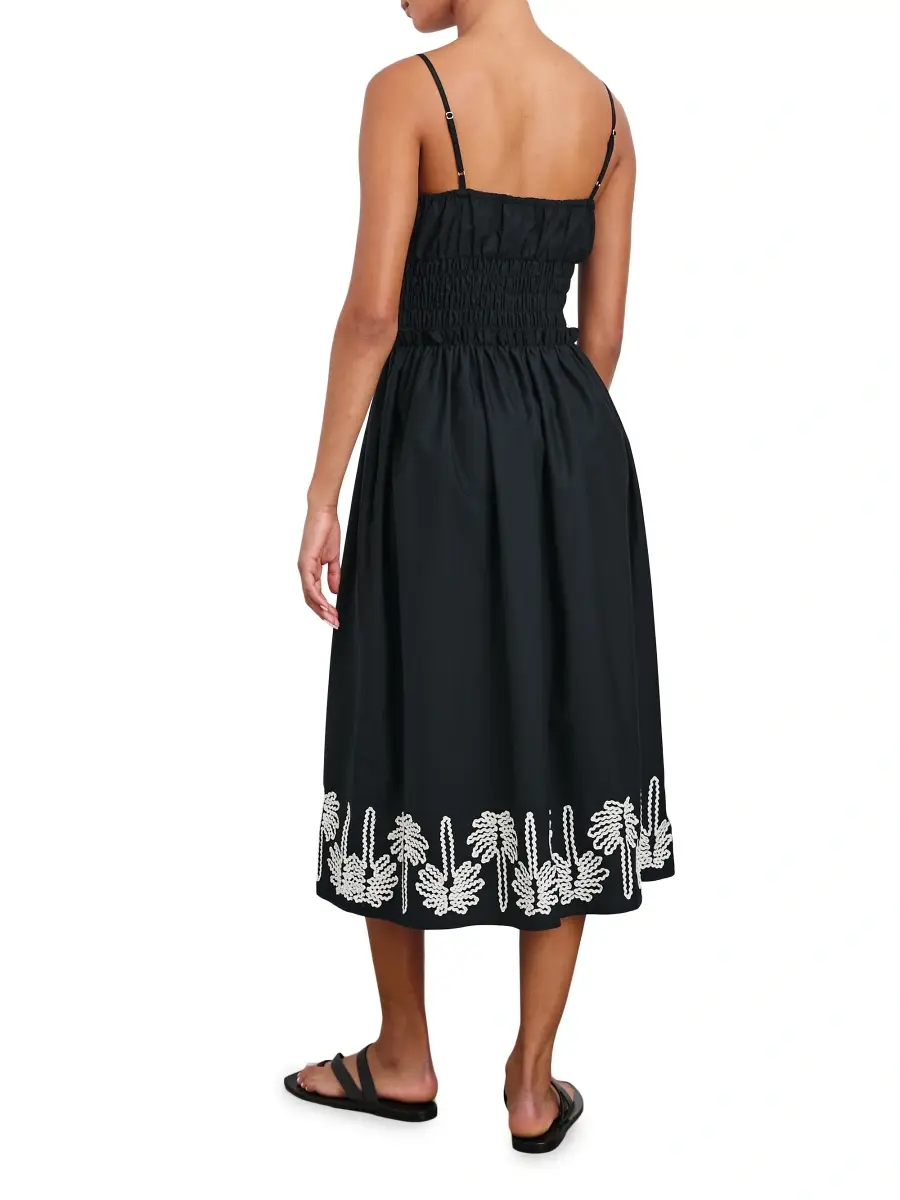 RAILS Women's Baja Rickrack Palms Cotton Midi-Dress | Thumbnail 4