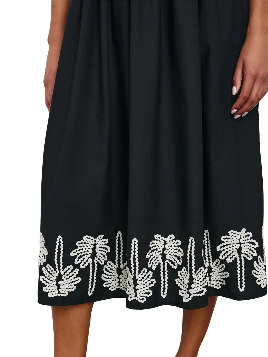 RAILS Women's Baja Rickrack Palms Cotton Midi-Dress | Thumbnail 6