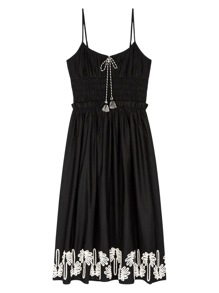 Women's Baja Rickrack Palms Cotton Midi-Dress Women's Baja Rickrack Palms Cotton Midi-Dress
