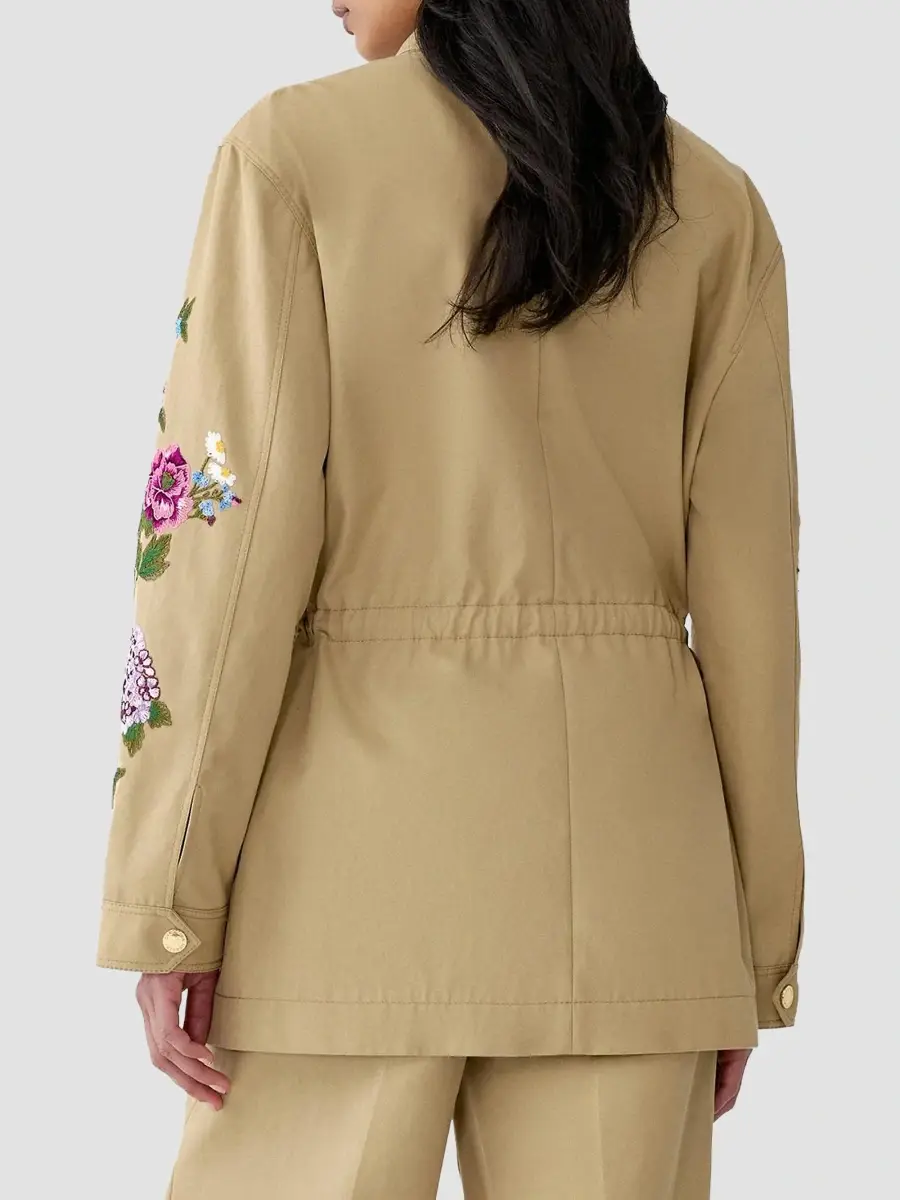 Carolina Herrera Women's Floral Embroidered Cotton Jacket | Thumbnail 3 Carolina Herrera Women's Floral Embroidered Cotton Jacket | Thumbnail 3