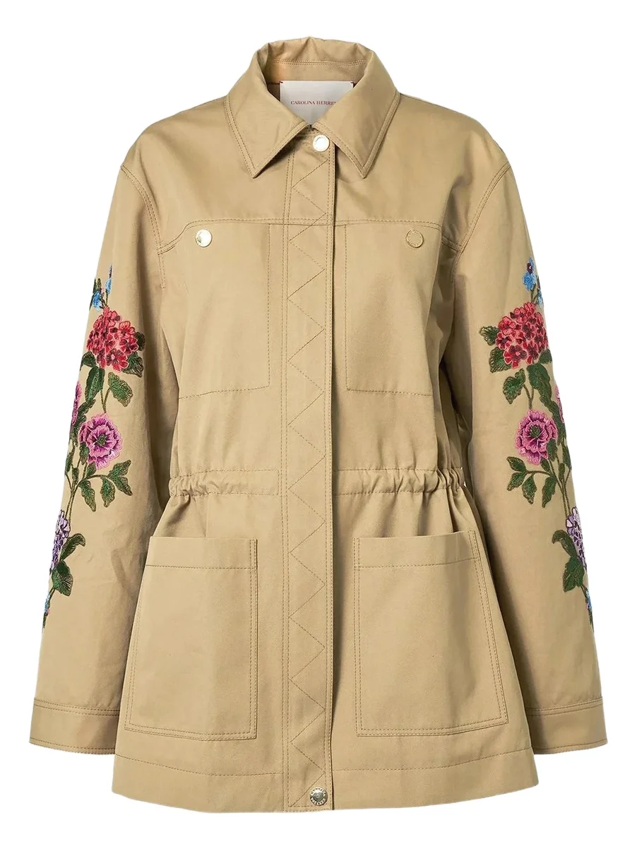 Carolina Herrera Women's Floral Embroidered Cotton Jacket