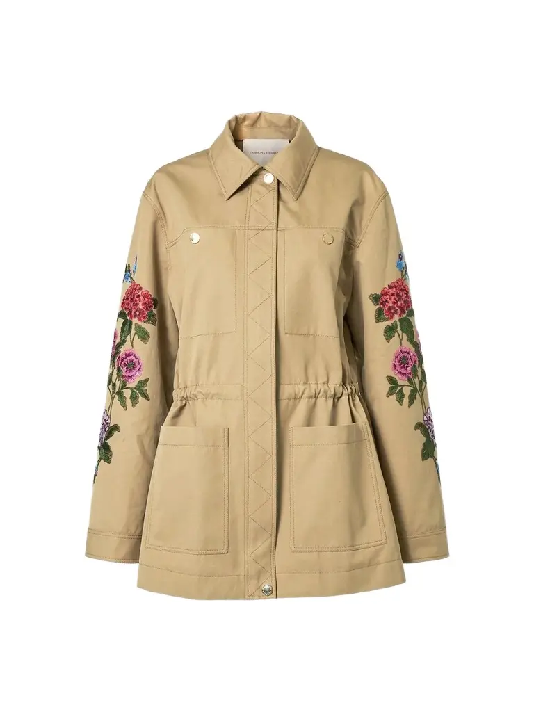 Carolina Herrera Women's Floral Embroidered Cotton Jacket