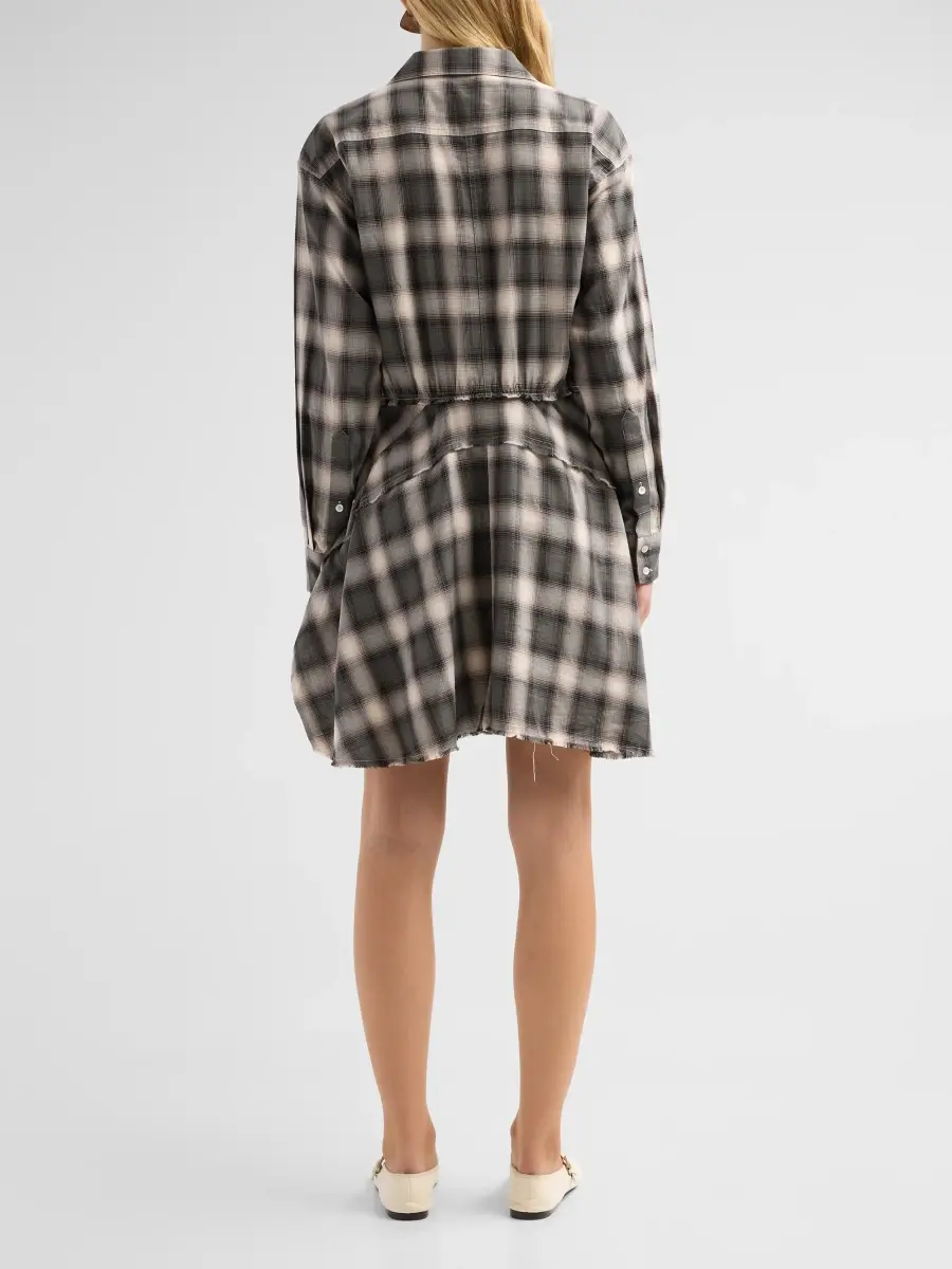 RE/DONE Women's Agnes Plaid Cotton Mini Dress | Thumbnail 3