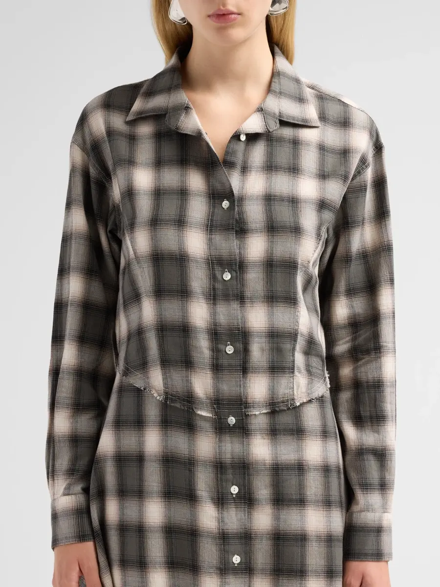 RE/DONE Women's Agnes Plaid Cotton Mini Dress | Thumbnail 5