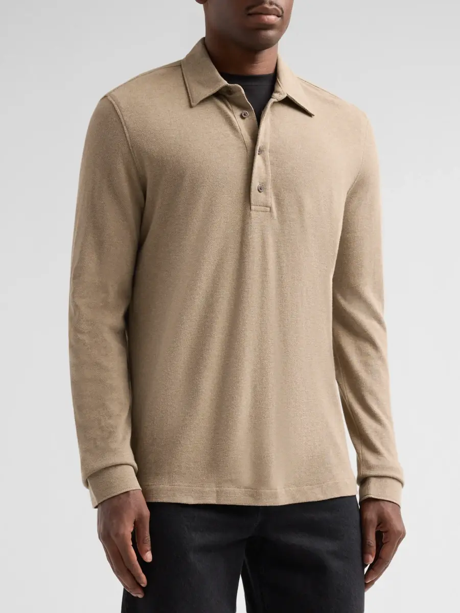 PAIGE Men's Ballard Cotton Long-Sleeve Polo Shirt | Thumbnail 4 PAIGE Men's Ballard Cotton Long-Sleeve Polo Shirt | Thumbnail 4