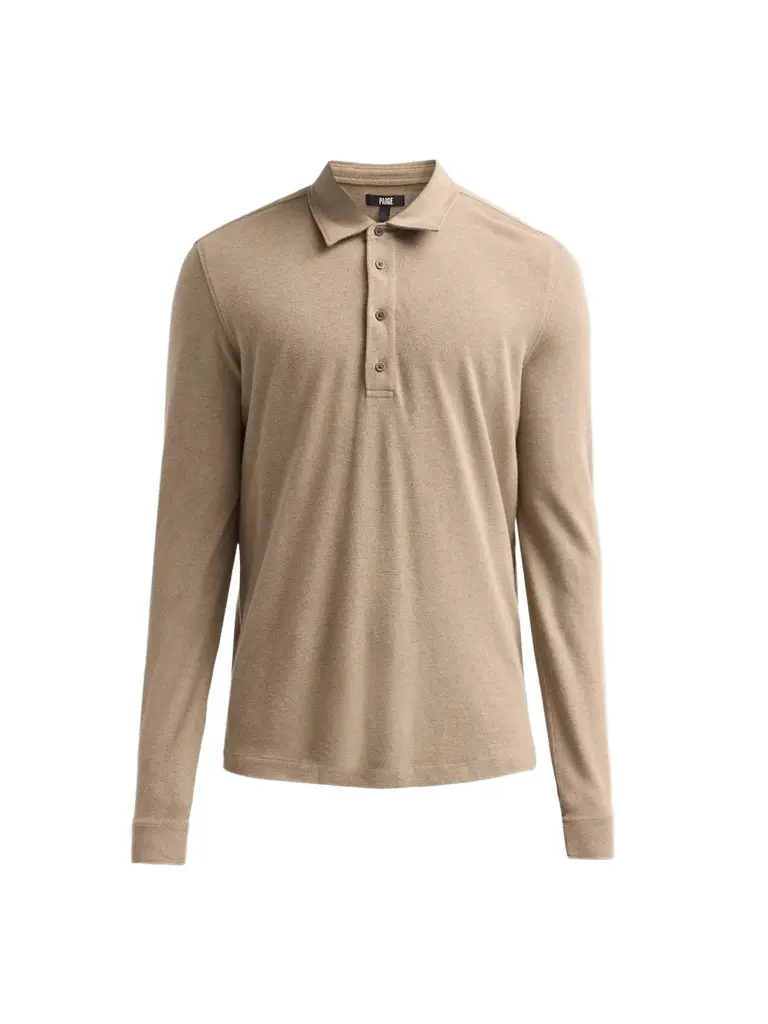 PAIGE Men's Ballard Cotton Long-Sleeve Polo Shirt