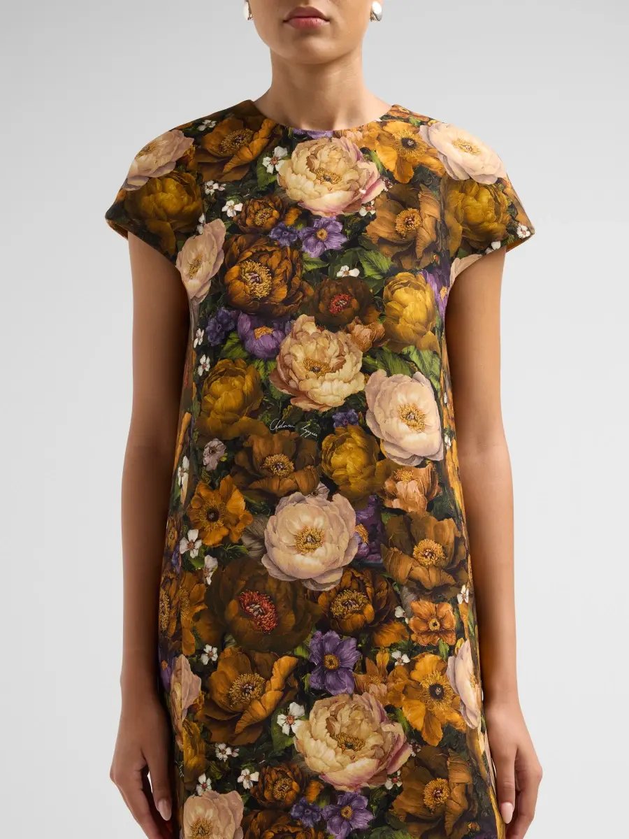 Adam Lippes Women's Agata Floral Wool & Silk Mini Dress | Thumbnail 5 Adam Lippes Women's Agata Floral Wool & Silk Mini Dress | Thumbnail 5