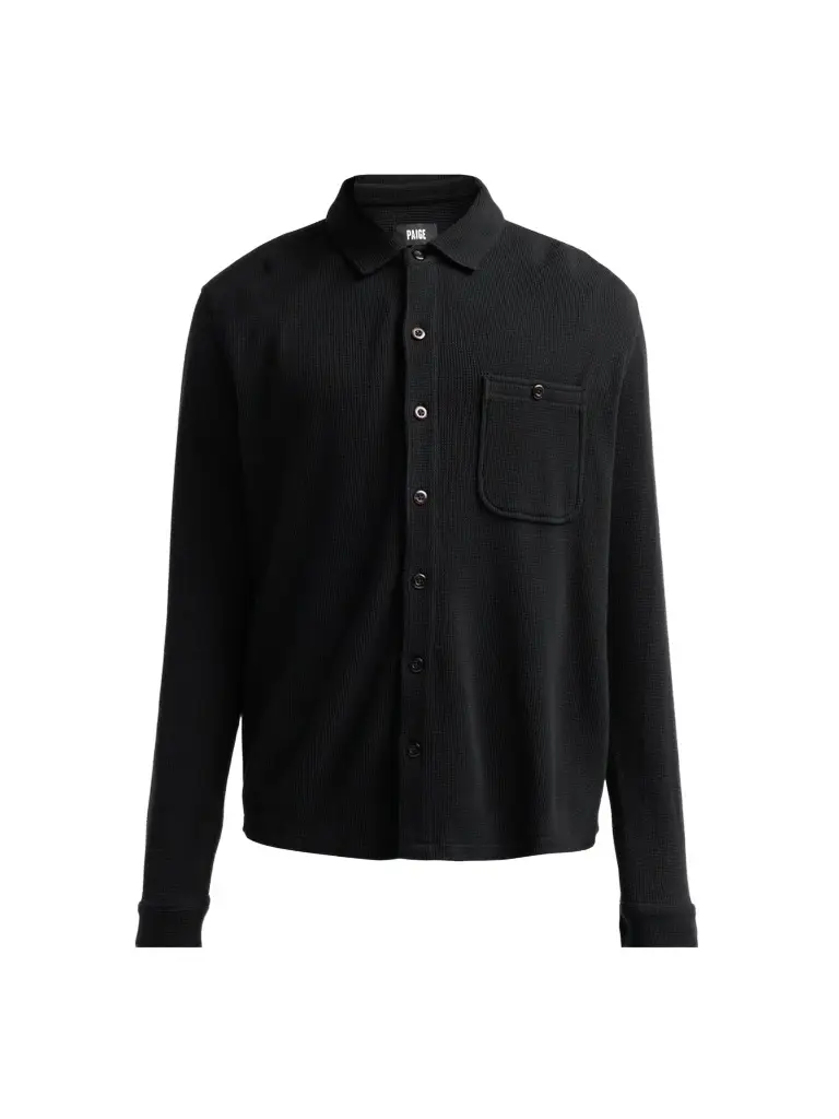PAIGE Men's Hollander Waffle-Knit Cotton Shirt