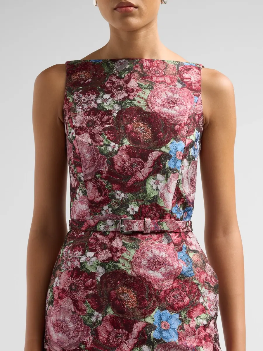 Adam Lippes Women's Sarita Floral-Jacquard Column Midi Dress | Thumbnail 5