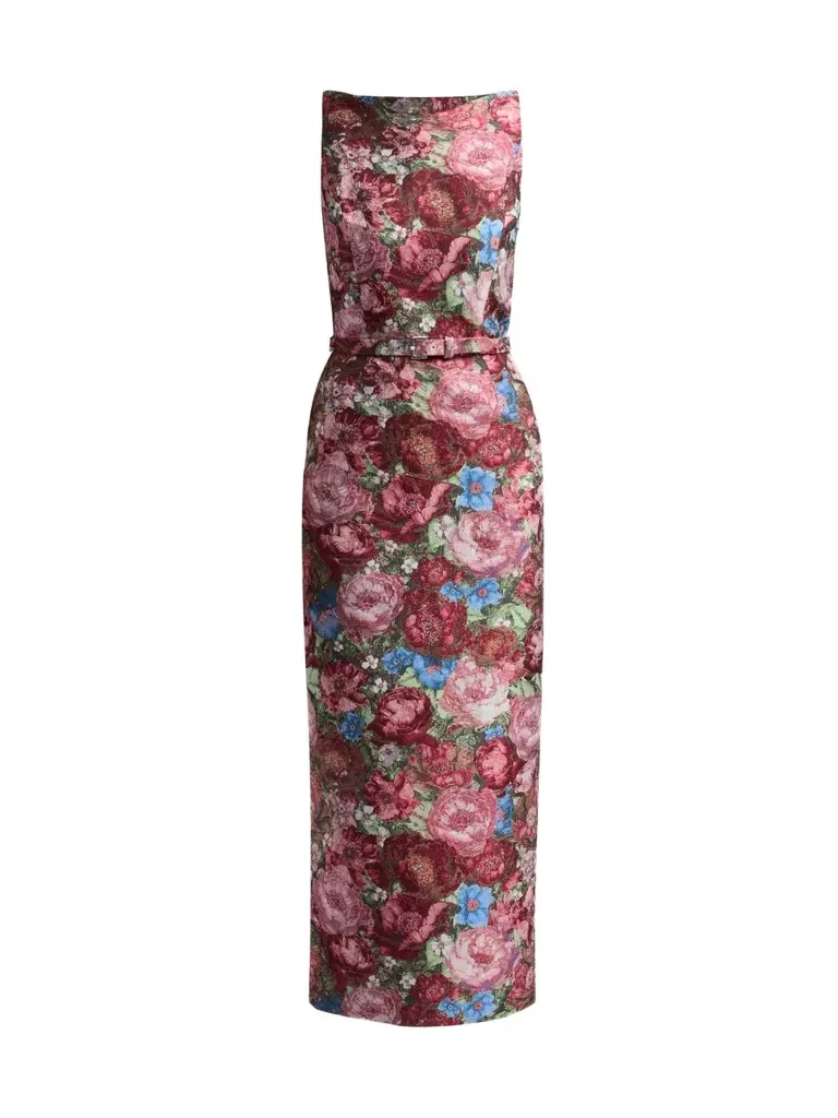 Women's Sarita Floral-Jacquard Column Midi Dress Women's Sarita Floral-Jacquard Column Midi Dress