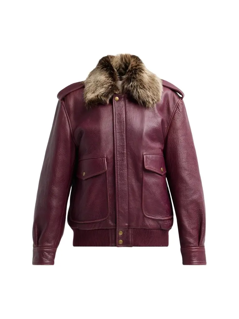 Women's Eveline Faux-Fur Collar Leather Jacket Women's Eveline Faux-Fur Collar Leather Jacket