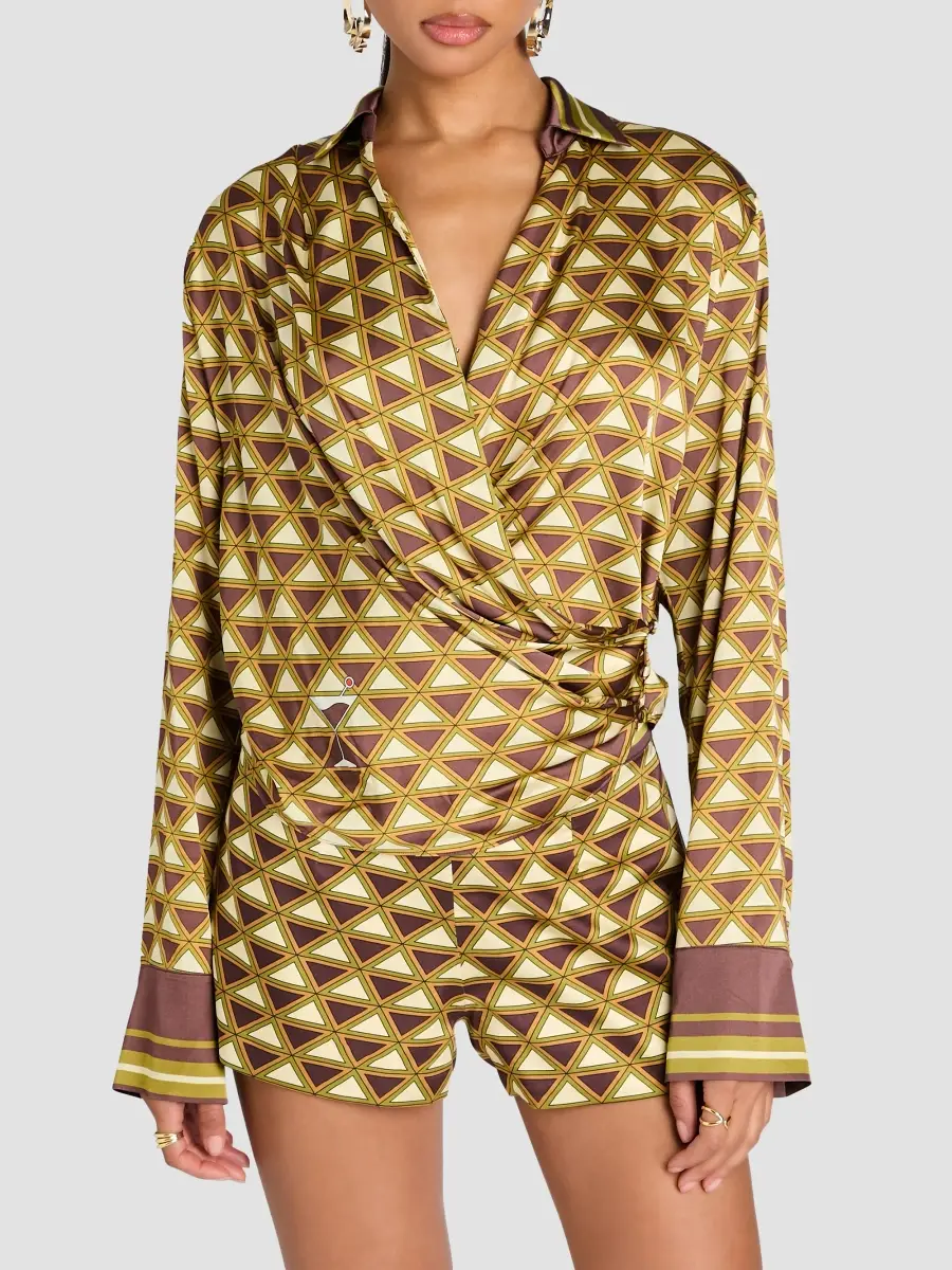 Retrofête Women's Kourt Paisley Wrap Blouse | Thumbnail 4 Retrofête Women's Kourt Paisley Wrap Blouse | Thumbnail 4