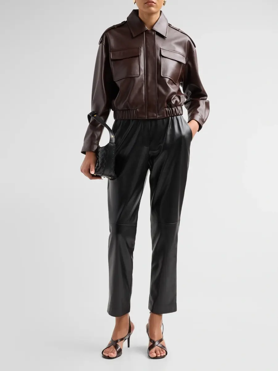 Elie Tahari Women's The Madelyn Faux-Leather Pants | Thumbnail 2 Elie Tahari Women's The Madelyn Faux-Leather Pants | Thumbnail 2