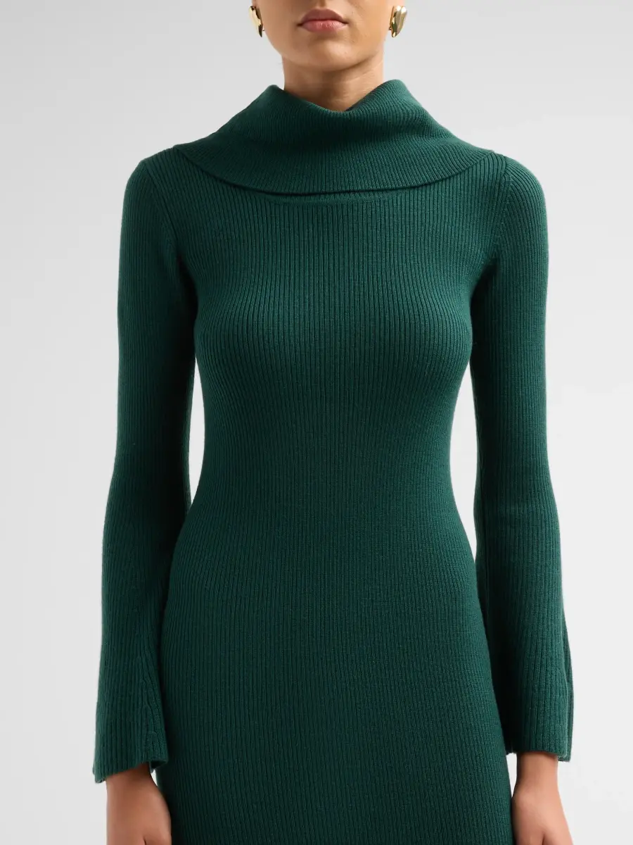 Elie Tahari Women's Lucia Rib-Knit Merino Wool Sweater Dress | Thumbnail 5 Elie Tahari Women's Lucia Rib-Knit Merino Wool Sweater Dress | Thumbnail 5
