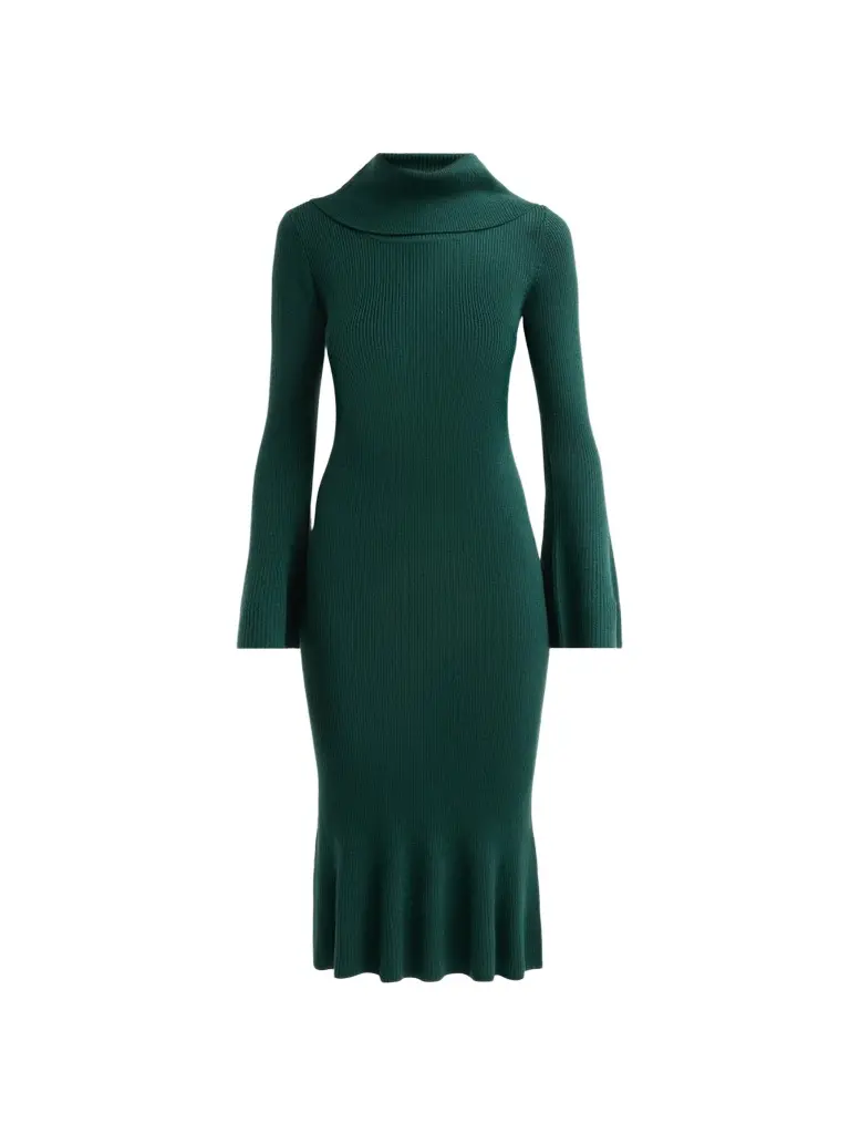 Elie Tahari Women's Lucia Rib-Knit Merino Wool Sweater Dress