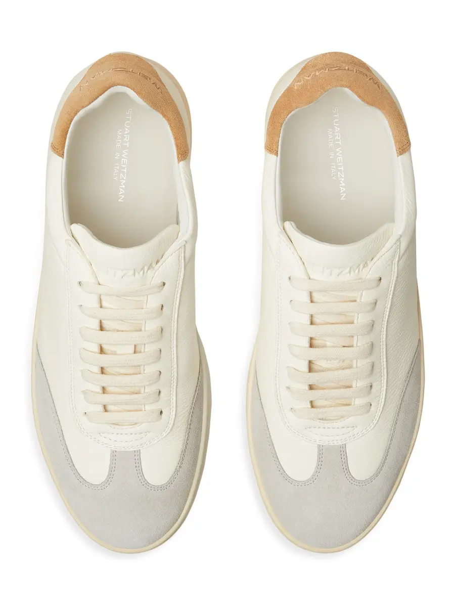 Stuart Weitzman Men's Banner Leather Low-Top Sneakers | Thumbnail 4 Stuart Weitzman Men's Banner Leather Low-Top Sneakers | Thumbnail 4
