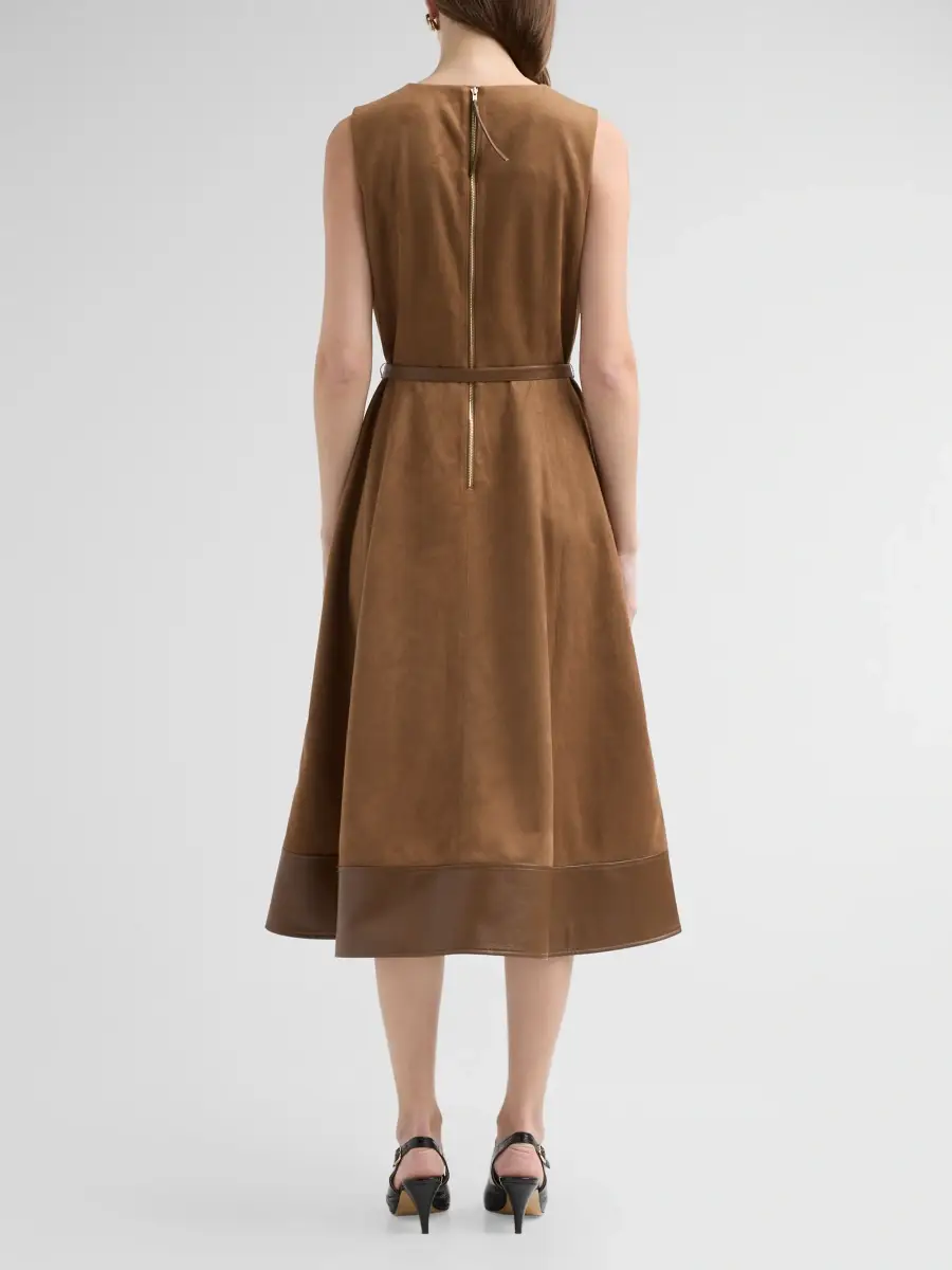 Elie Tahari Women's Paisley Faux-Suede Sleeveless Dress | Thumbnail 3 Elie Tahari Women's Paisley Faux-Suede Sleeveless Dress | Thumbnail 3