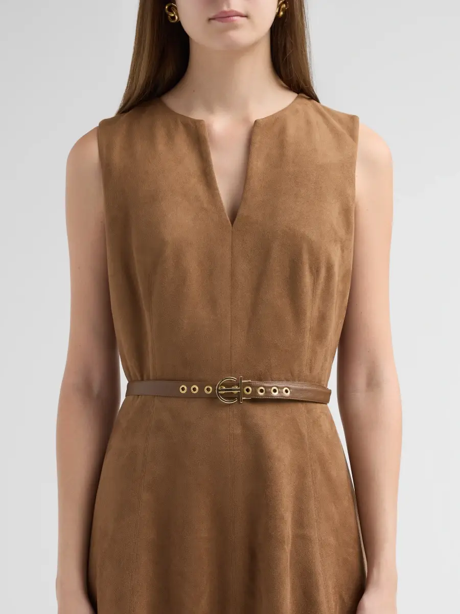 Elie Tahari Women's Paisley Faux-Suede Sleeveless Dress | Thumbnail 5 Elie Tahari Women's Paisley Faux-Suede Sleeveless Dress | Thumbnail 5