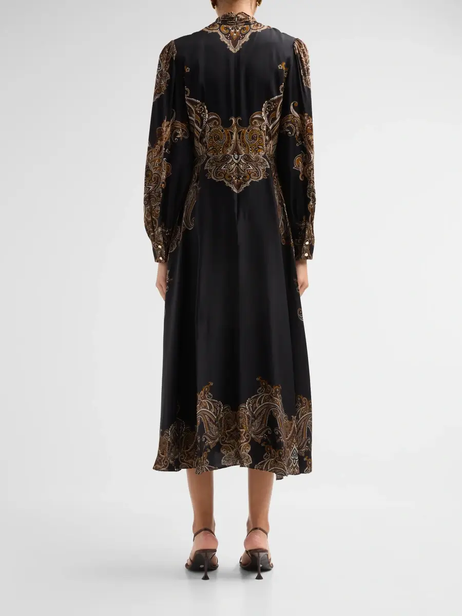 Elie Tahari Women's Raquel Paisley Silk-Blend Midi Dress | Thumbnail 3 Elie Tahari Women's Raquel Paisley Silk-Blend Midi Dress | Thumbnail 3
