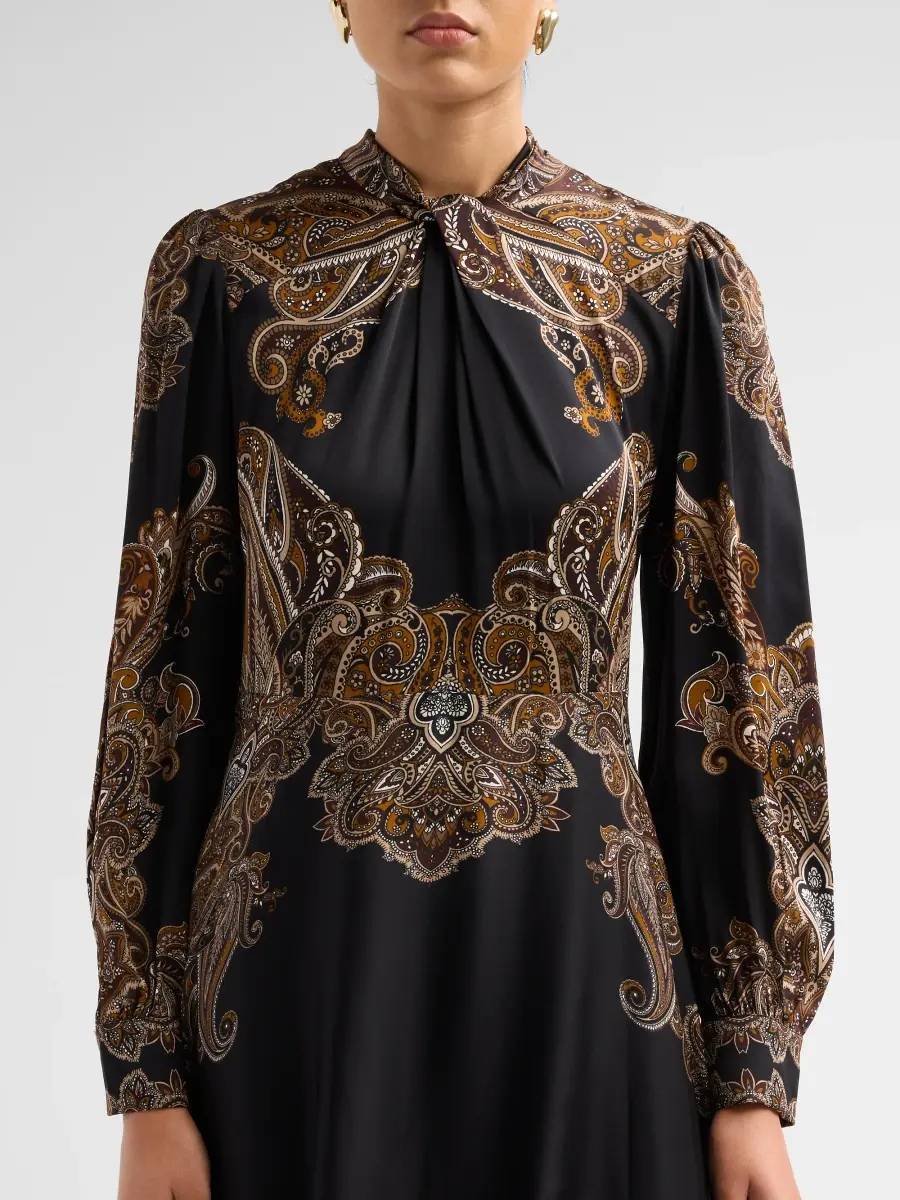 Elie Tahari Women's Raquel Paisley Silk-Blend Midi Dress | Thumbnail 5 Elie Tahari Women's Raquel Paisley Silk-Blend Midi Dress | Thumbnail 5