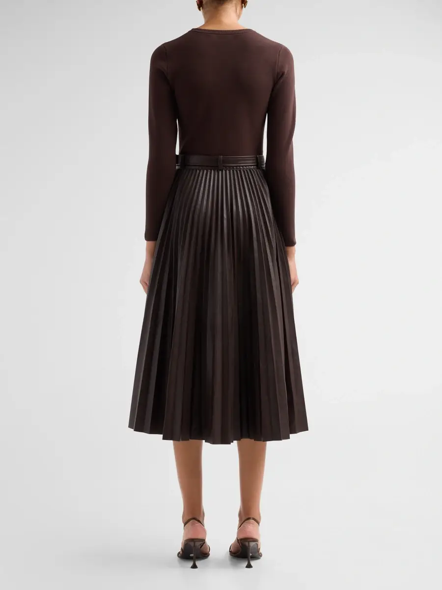 Elie Tahari Women's Allison Mixed-Media Long-Sleeve Dress | Thumbnail 3 Elie Tahari Women's Allison Mixed-Media Long-Sleeve Dress | Thumbnail 3