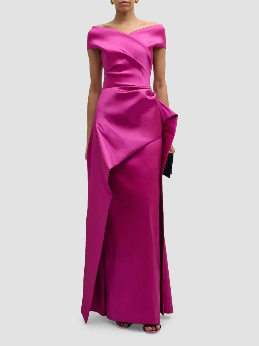 Teri Jon by Rickie Freeman Women's Gazar Off-the-Shoulder Sculpted Gown | Thumbnail 2 Teri Jon by Rickie Freeman Women's Gazar Off-the-Shoulder Sculpted Gown | Thumbnail 2