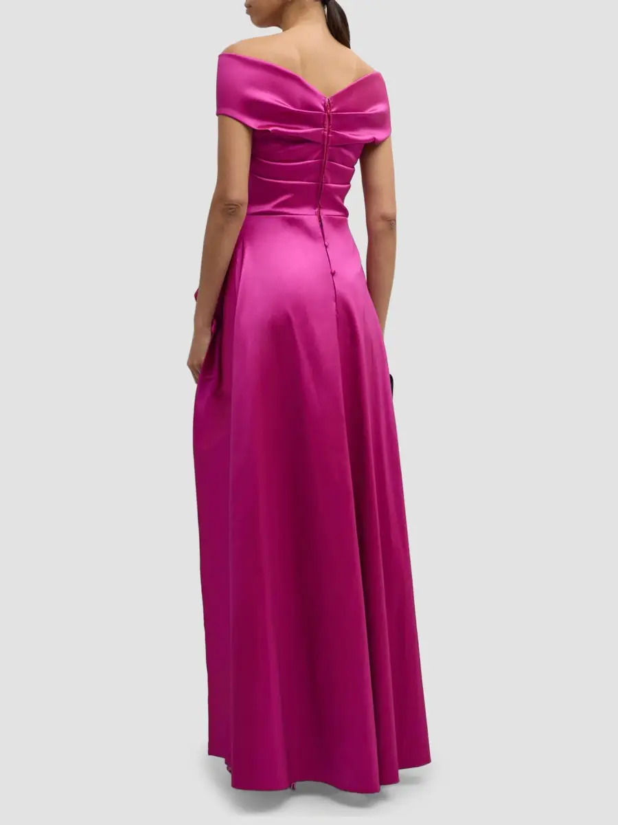 Teri Jon by Rickie Freeman Women's Gazar Off-the-Shoulder Sculpted Gown | Thumbnail 3 Teri Jon by Rickie Freeman Women's Gazar Off-the-Shoulder Sculpted Gown | Thumbnail 3