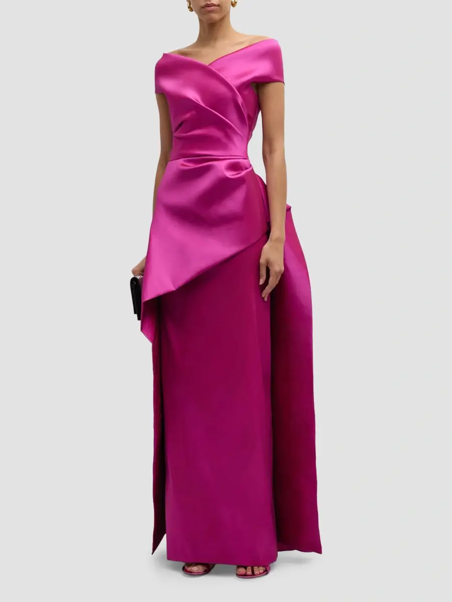 Teri Jon by Rickie Freeman Women's Gazar Off-the-Shoulder Sculpted Gown | Thumbnail 4 Teri Jon by Rickie Freeman Women's Gazar Off-the-Shoulder Sculpted Gown | Thumbnail 4