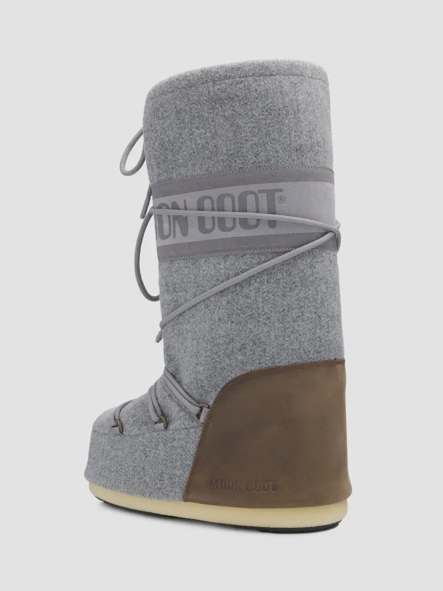Moon Boot Men's Icon Suede & Felt Boots - Grey Cocoa | Thumbnail 2 Moon Boot Men's Icon Suede & Felt Boots - Grey Cocoa | Thumbnail 2